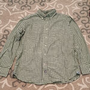 Men's Light Green Check Button-Down Shirt